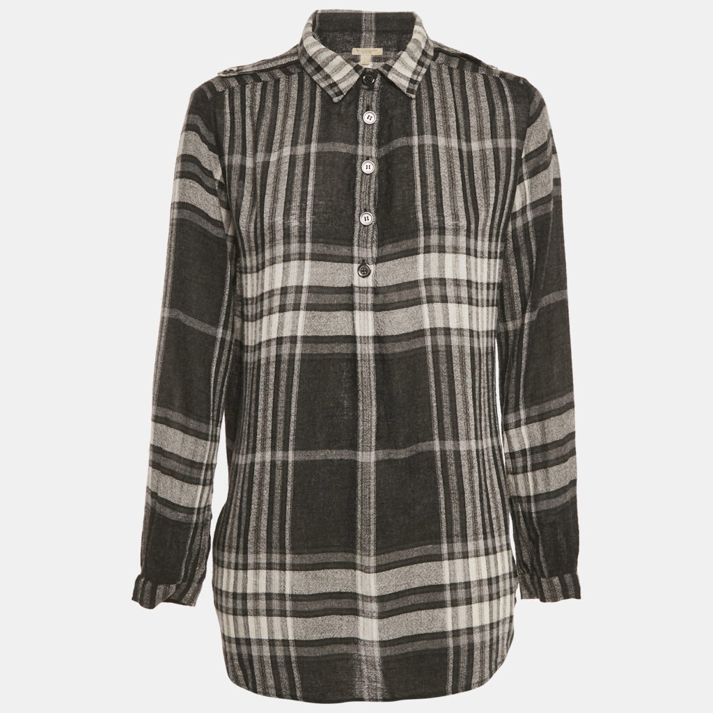 Burberry Brit Monochrome Checks Crepe Tunic S Burberry Brit Monochrome Checks Crepe Tunic S