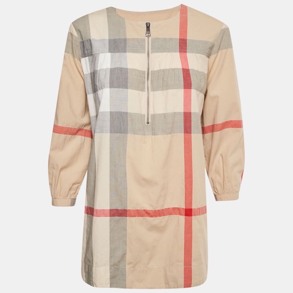 Burberry Brit Brown Checked Cotton Tunic XS