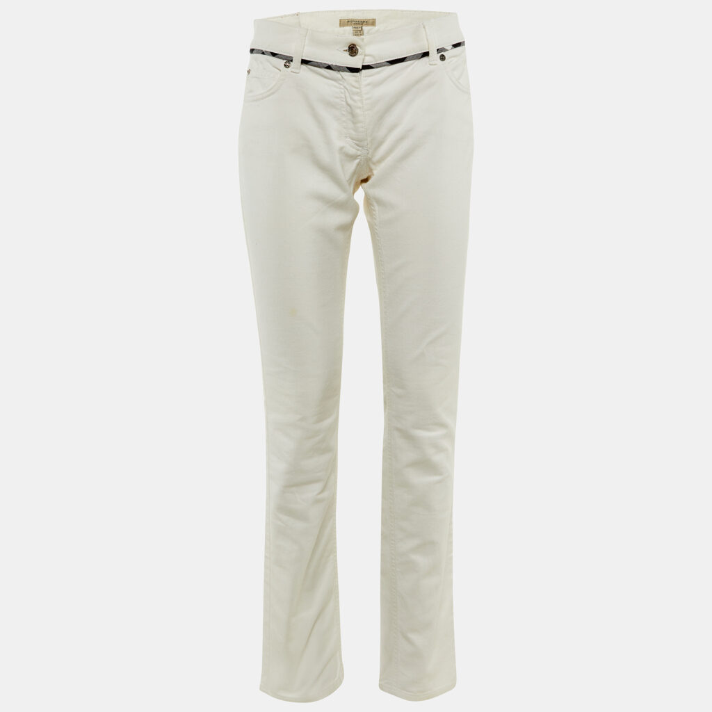 Burberry White Denim Straight Fit Jeans M Waist 32" Burberry White Denim Straight Fit Jeans M Waist 32"