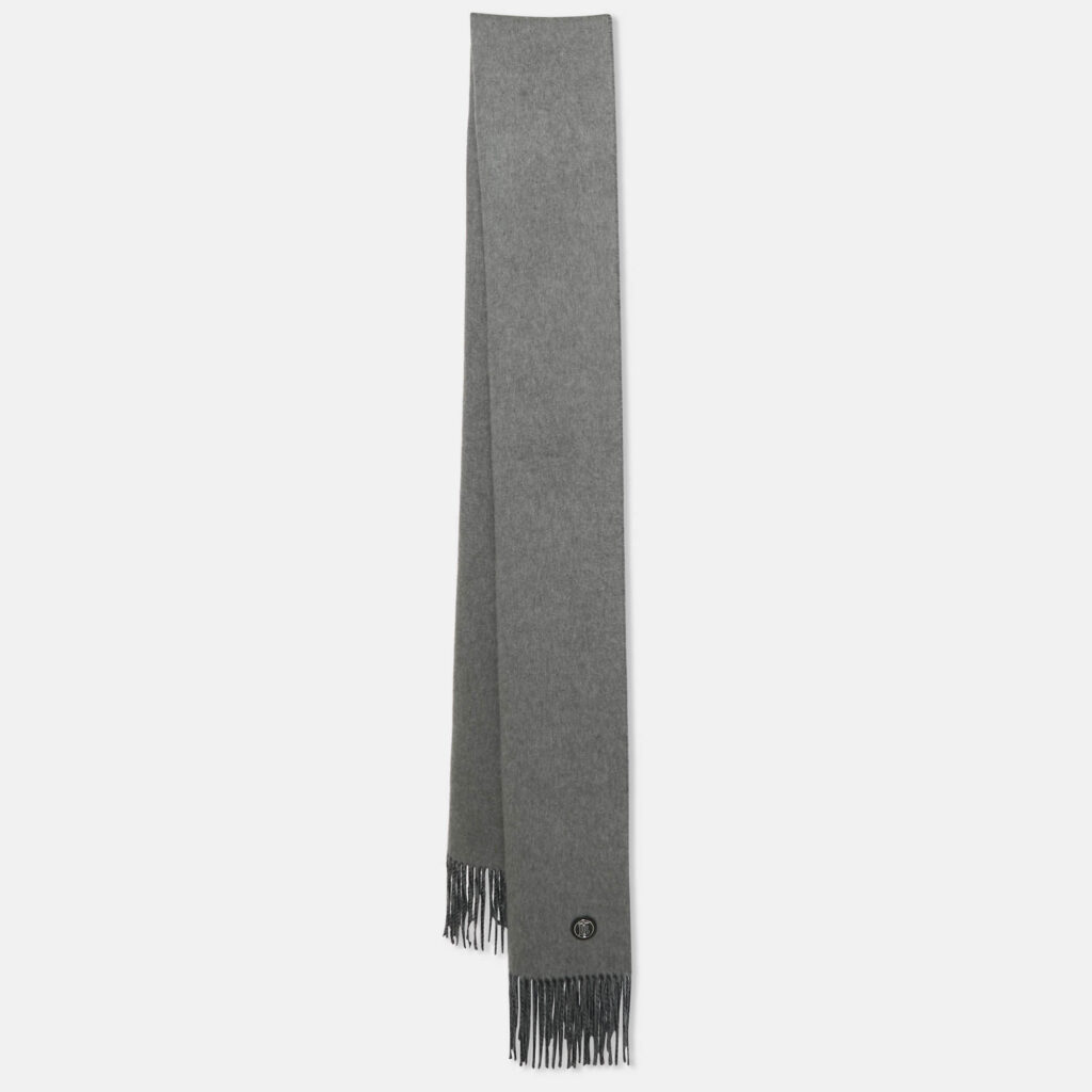 Burberry Blue/Grey Brown Brushed Cashmere Reversible Scarf Burberry Blue/Grey Brown Brushed Cashmere Reversible Scarf