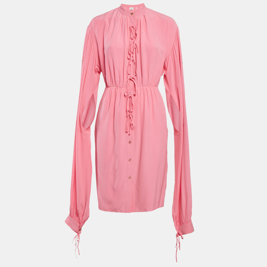 luxury-women-burberry-new-clothes-p1115773-002-1.jpg Burberry Bubblegum Pink Silk Joyce Dress S