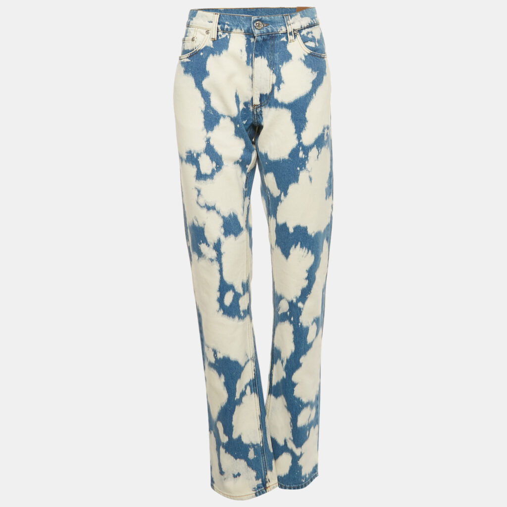 Burberry Blue Bleached Effect Denim Straight Leg Jeans XL Waist 35" Burberry Blue Bleached Effect Denim Straight Leg Jeans XL Waist 35"