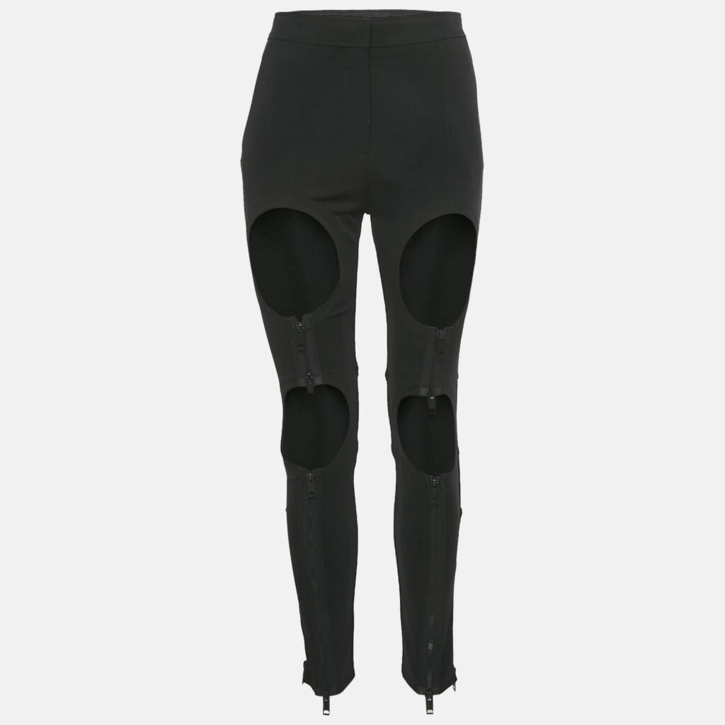 Burberry Black Crepe Cut-Out Zipper Detail Trousers S Burberry Black Crepe Cut-Out Zipper Detail Trousers S