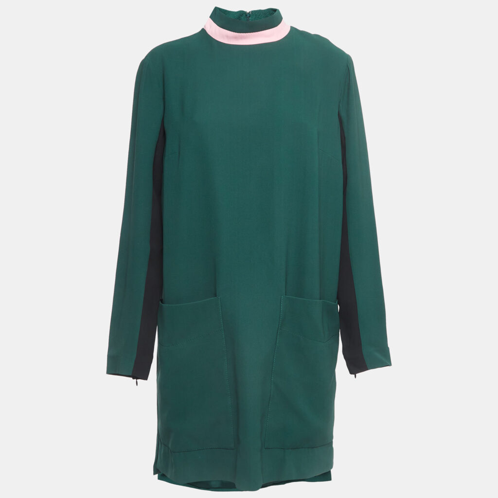 Burberry Green Wool Blend Midi Dress XL Burberry Green Wool Blend Midi Dress XL
