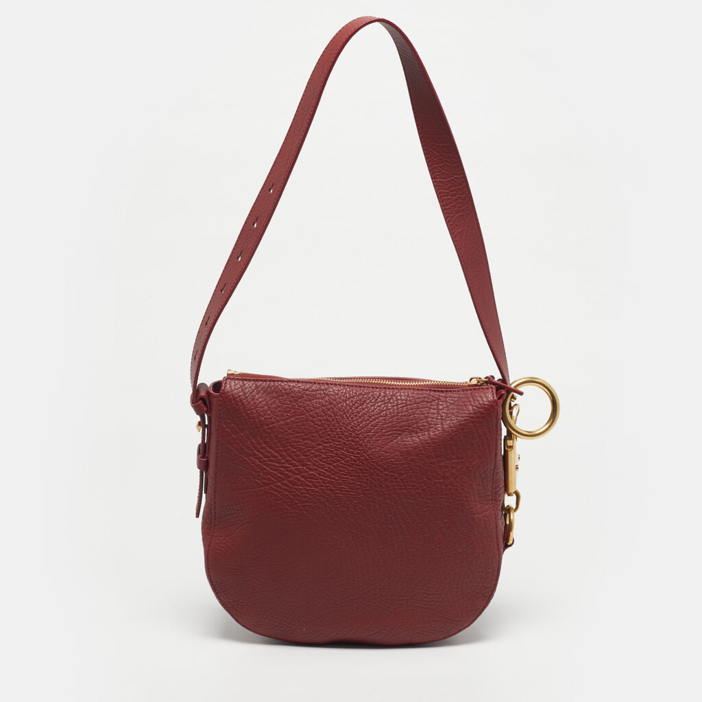Burberry Ruby Leather Small Knight Shoulder Bag