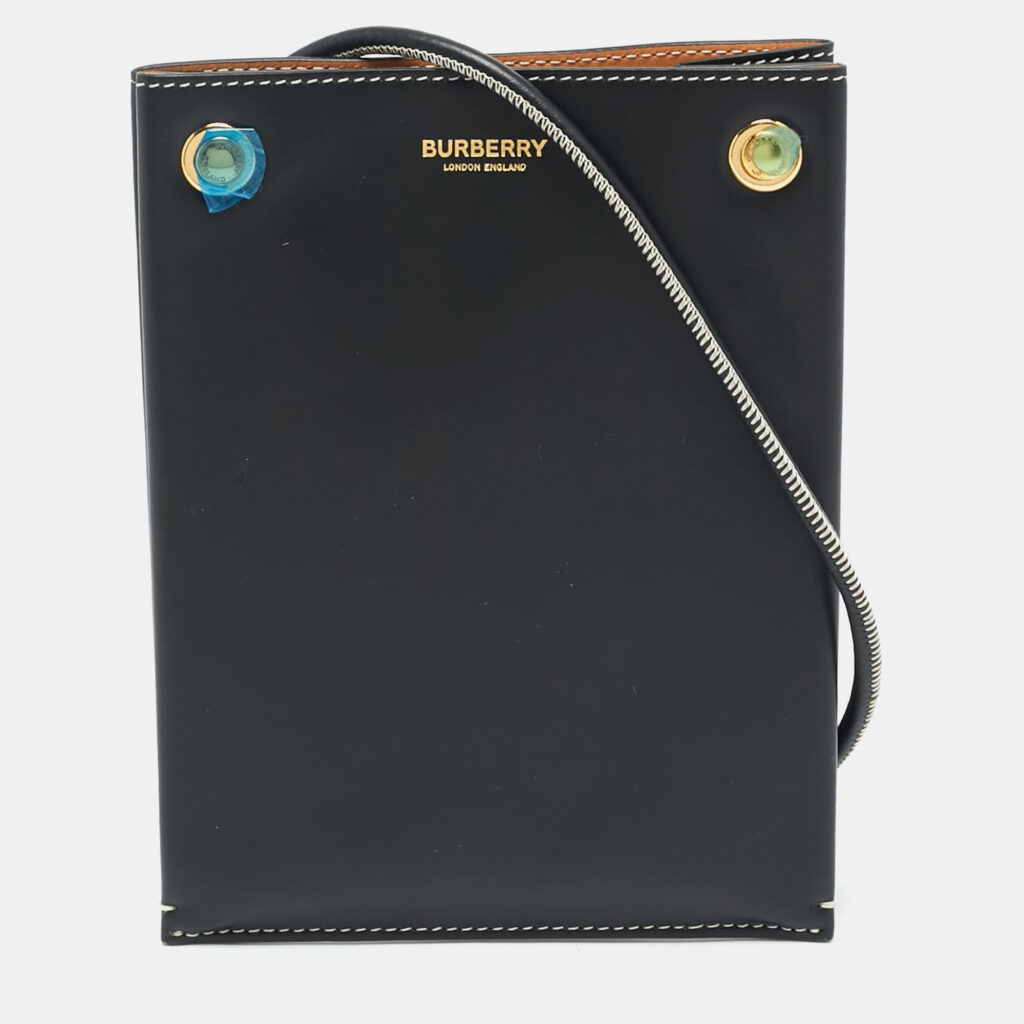 Burberry Black Leather Rivet Pouch Crossbody Bag Burberry Black Leather Rivet Pouch Crossbody Bag