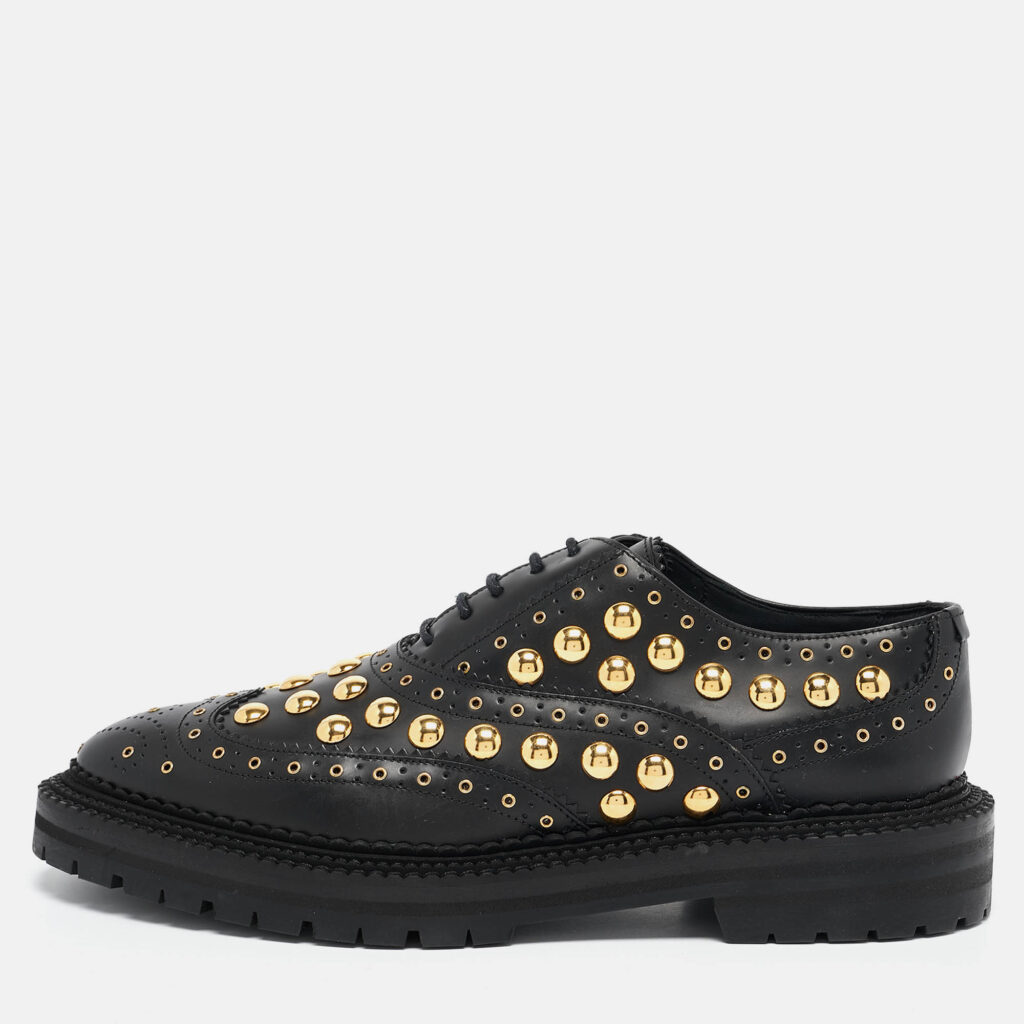 Burberry Black Leather Studded Deardown Oxfords Size 39 Burberry Black Leather Studded Deardown Oxfords Size 39