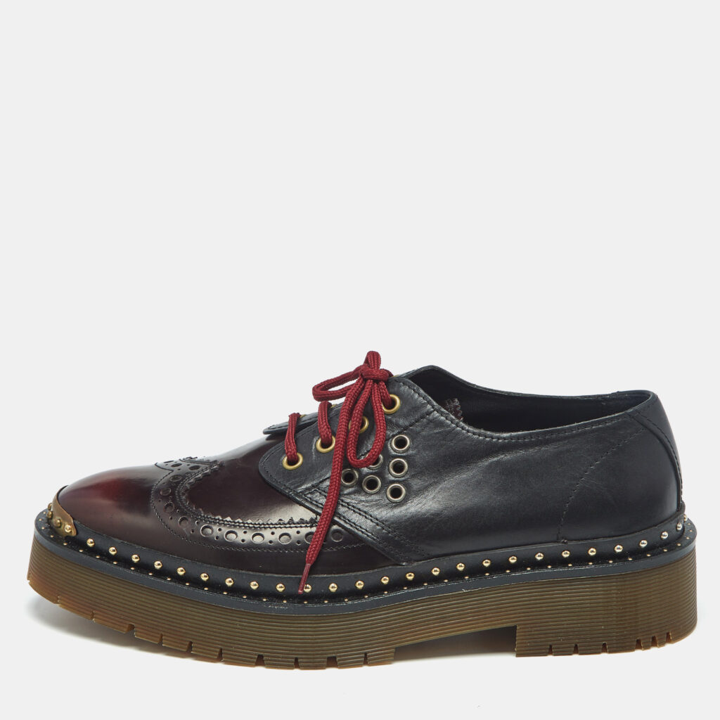 Burberry Ombre Black Brogue Leather Bissett Fringe Platform Derby Size 41 Burberry Ombre Black Brogue Leather Bissett Fringe Platform Derby Size 41