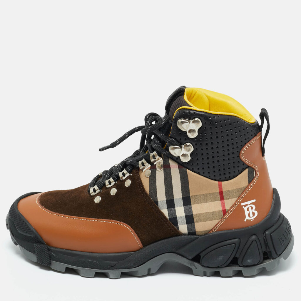Burberry Multicolor Leather and Suede Tor Hiking Boots Size 36.5 Burberry Multicolor Leather and Suede Tor Hiking Boots Size 36.5