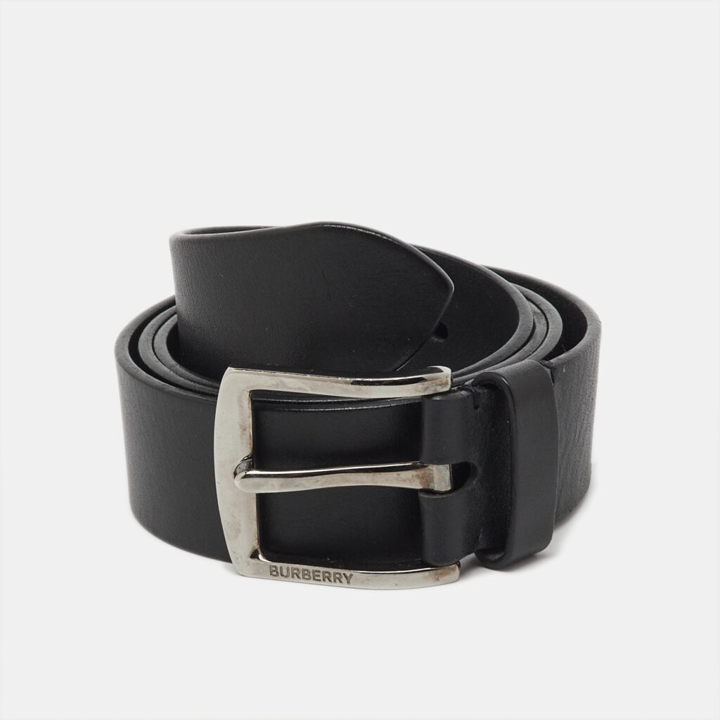Burberry Black Leather Buckle Belt 90CM