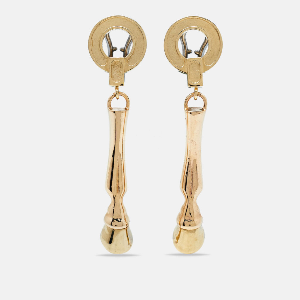 Burberry Two-Tone Horse Hoof Clip On Earrings Burberry Two-Tone Horse Hoof Clip On Earrings