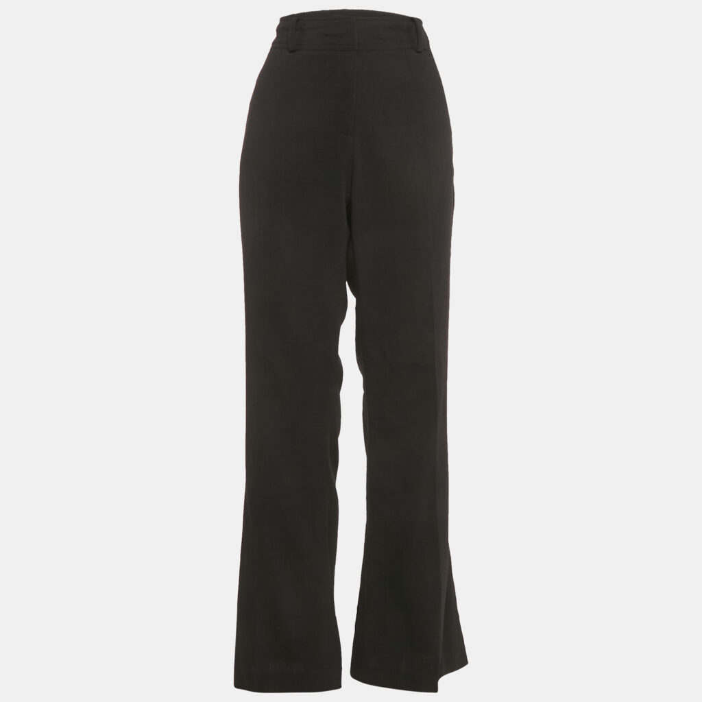 luxury-women-burberry-used-clothes-p1169722-007-1.jpg Burberry Black Wool Crepe Flared Trousers M