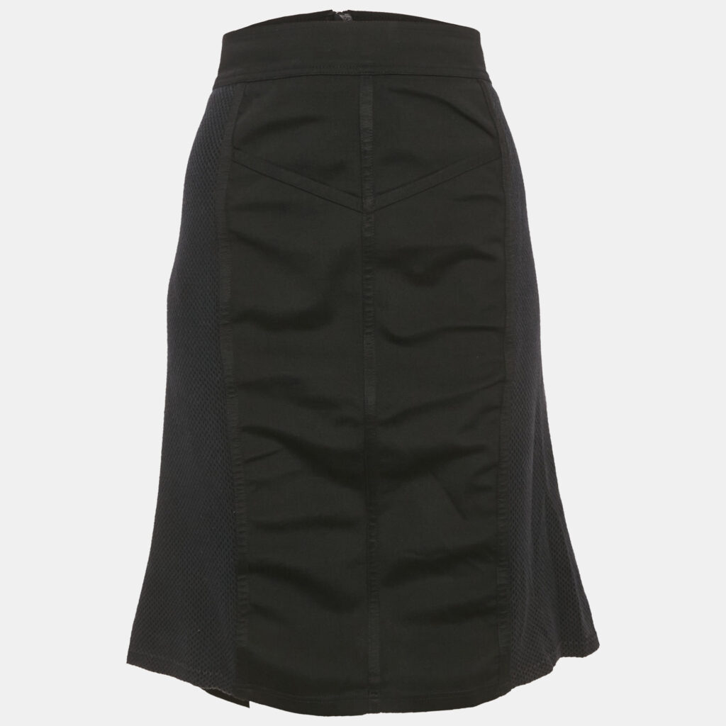 Burberry Black Mesh Trim Jersey Pencil Skirt M Burberry Black Mesh Trim Jersey Pencil Skirt M
