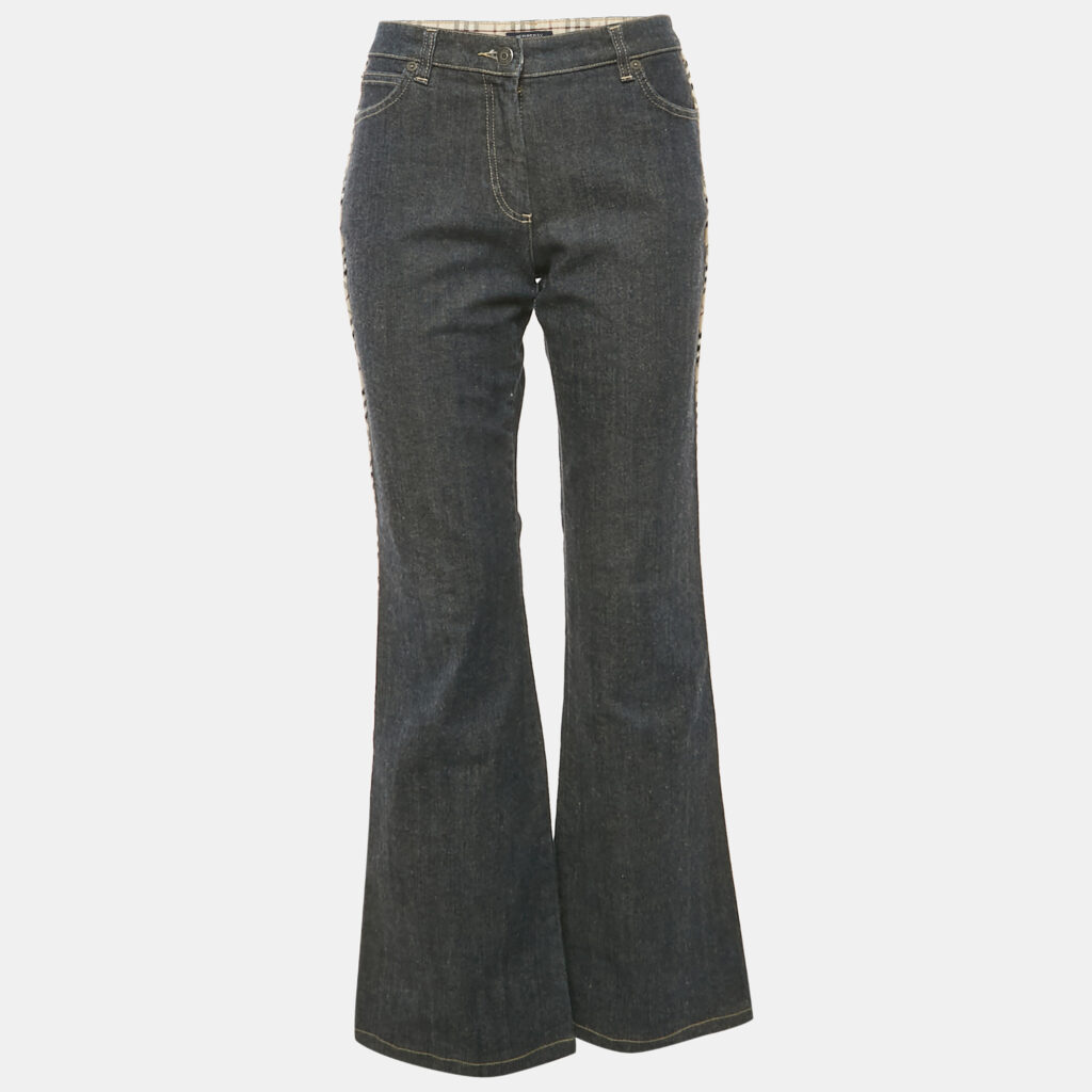 Burberry Navy Blue Denim Flared Jeans M Waist 29"
