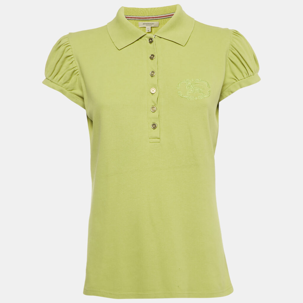 Burberry Green Pique Polo T-Shirt M Burberry Green Pique Polo T-Shirt M