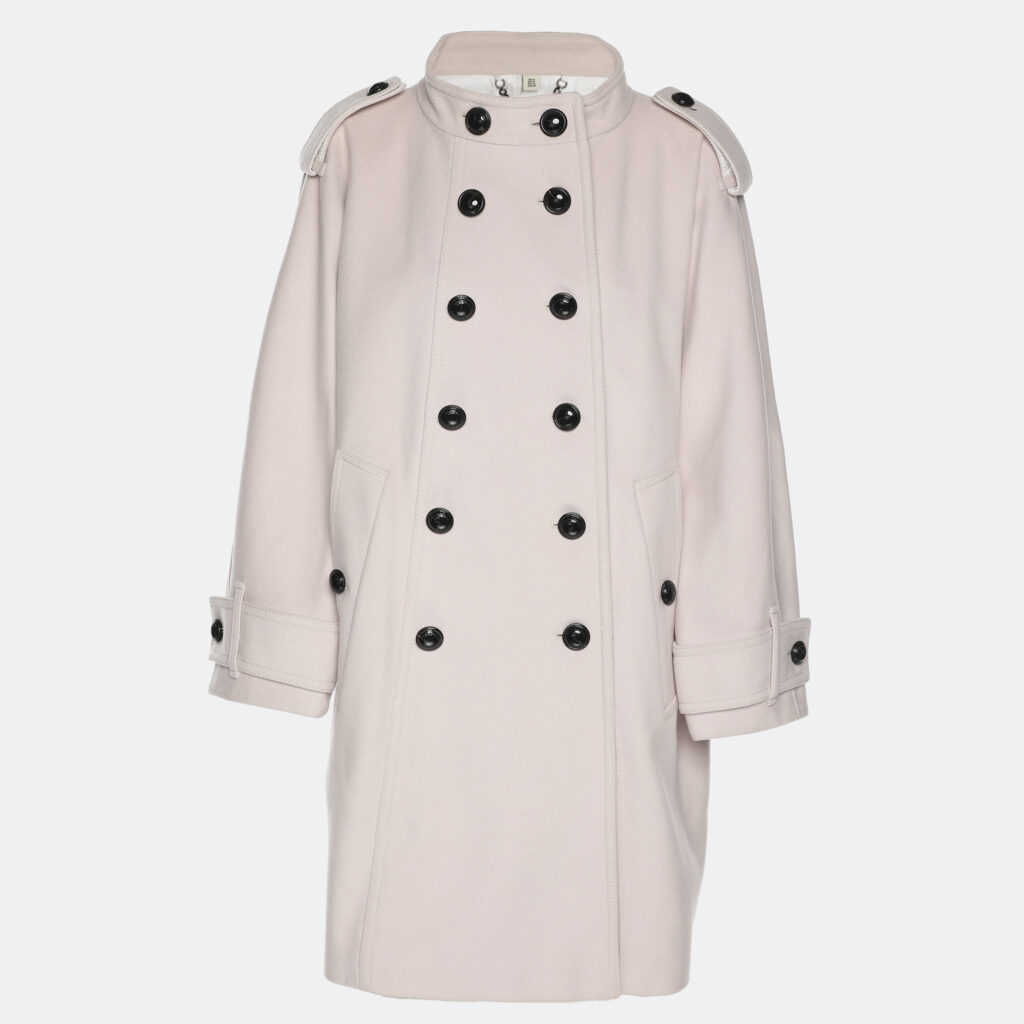 Burberry Grey Wool Blend Short Trench Coat M Burberry Grey Wool Blend Short Trench Coat M