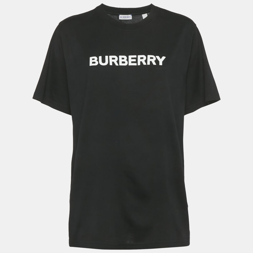 Burberry Black Logo Print Cotton Crewneck T-Shirt XL Burberry Black Logo Print Cotton Crewneck T-Shirt XL