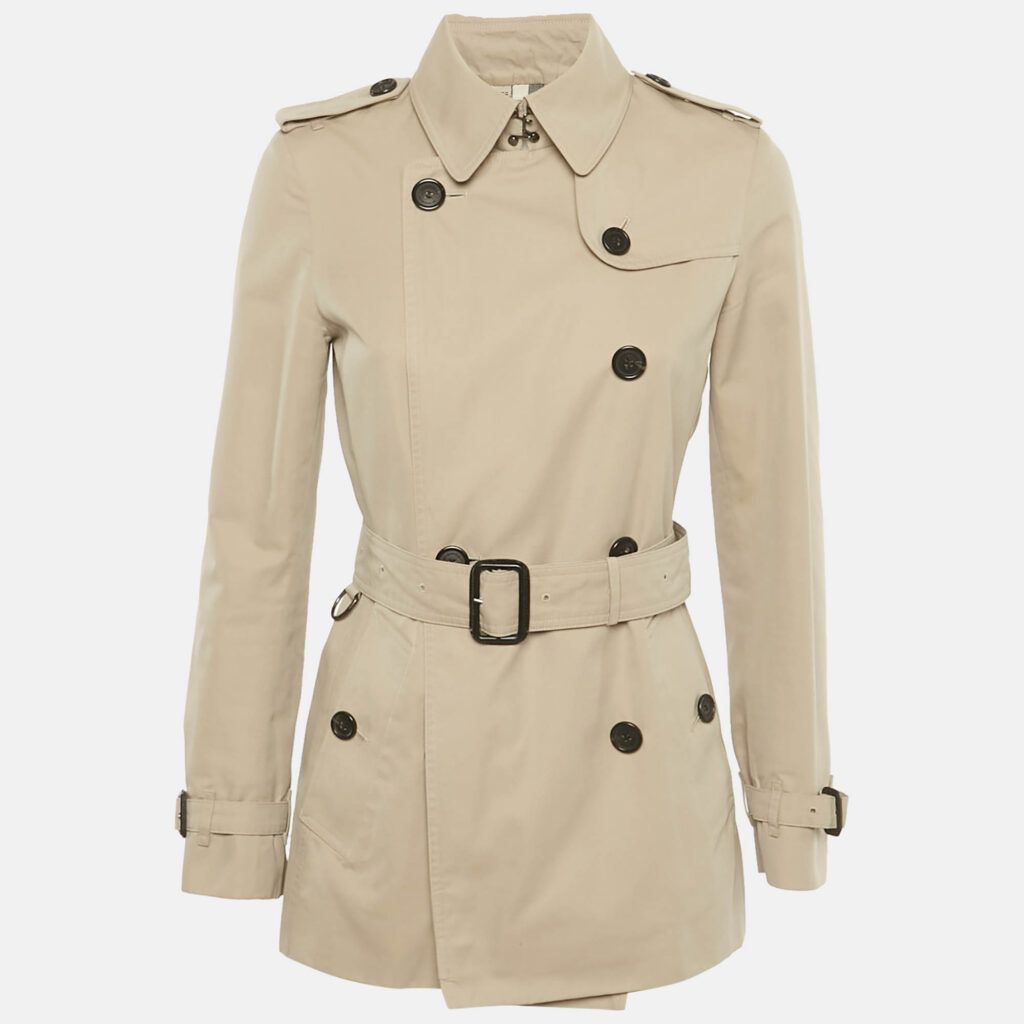 Burberry Beige Cotton Short Trench Coat S Burberry Beige Cotton Short Trench Coat S