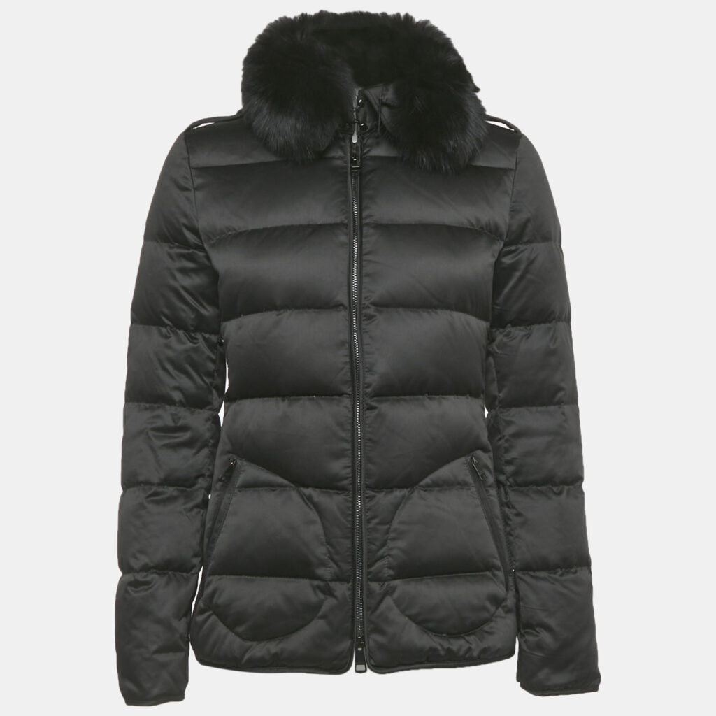Burberry London Real Fur Trim Nylon Down Jacket S Burberry London Real Fur Trim Nylon Down Jacket S