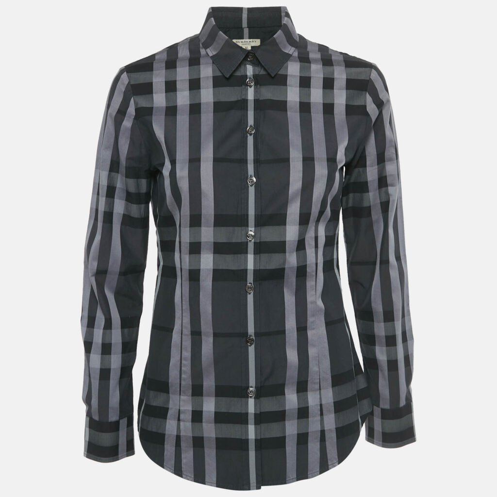 Burberry Monochrome Checkered Cotton Shirt S Burberry Monochrome Checkered Cotton Shirt S