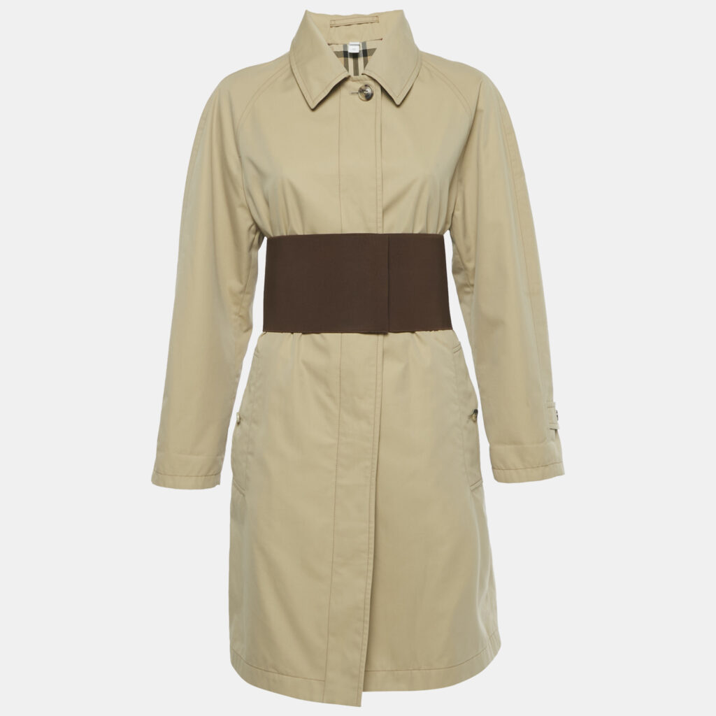 Burberry Beige Cotton Trench Coat S Burberry Beige Cotton Trench Coat S