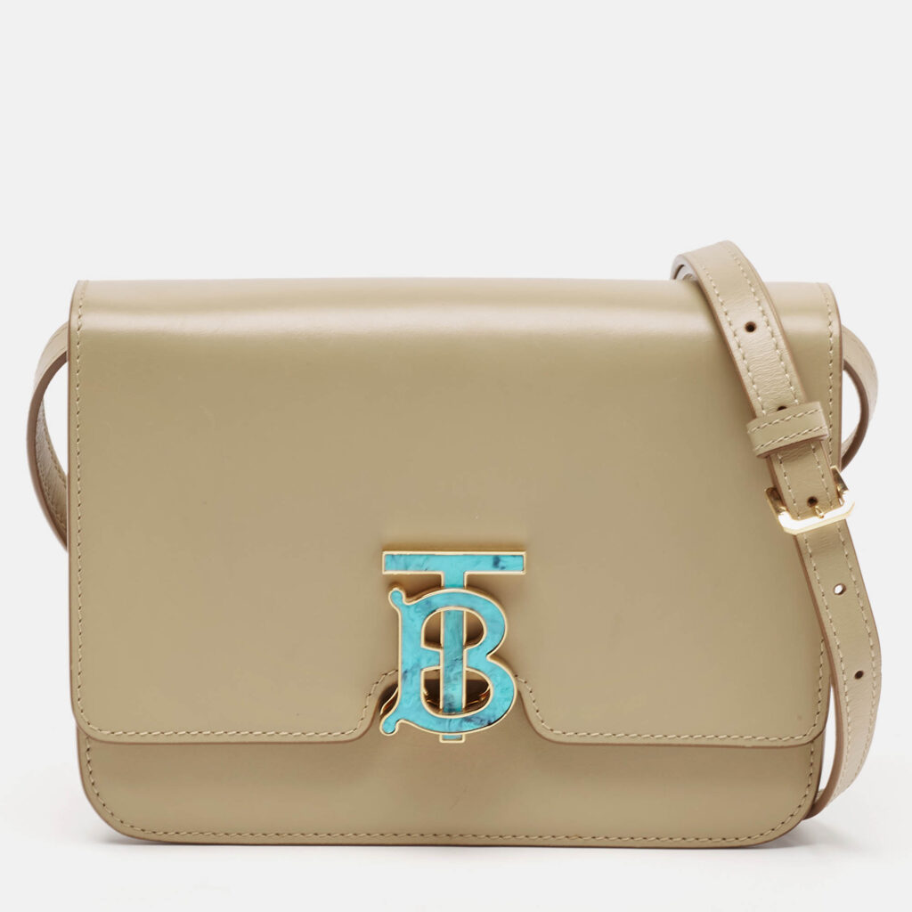 Burberry Beige Leather Small TB Shoulder Bag Burberry Beige Leather Small TB Shoulder Bag