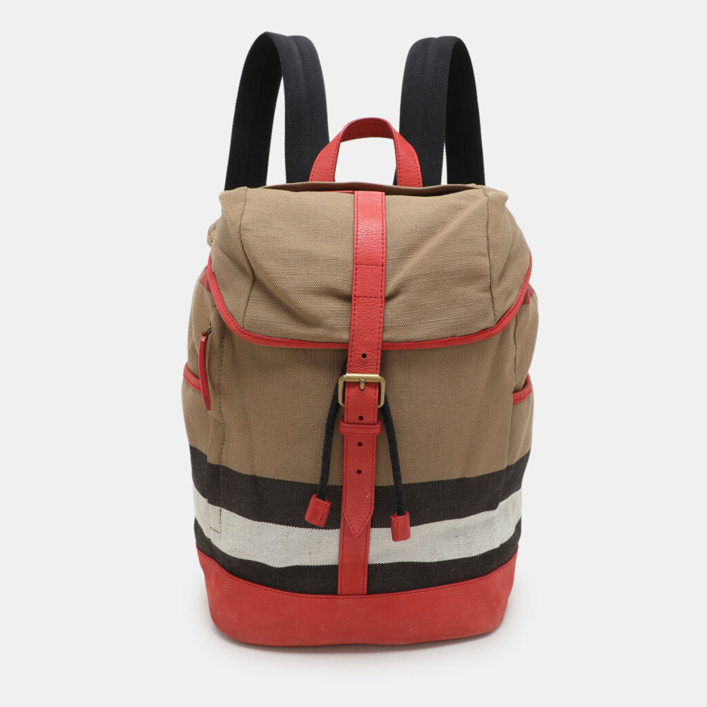 Burberry Beige/Pink Mega Check Canvas and Leather Drifton Backpack Burberry Beige/Pink Mega Check Canvas and Leather Drifton Backpack