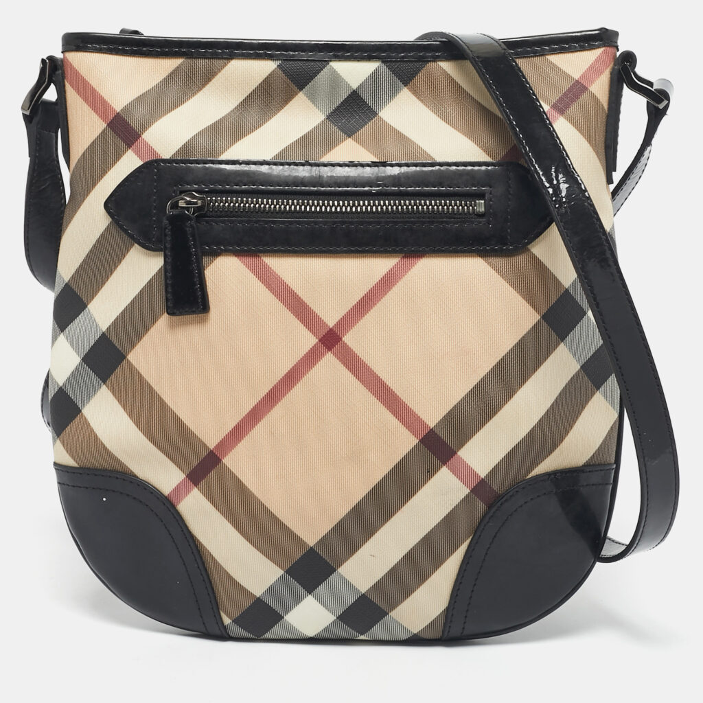 Burberry Black/Beige Supernova Check PVC Dryden Crossbody Bag Burberry Black/Beige Supernova Check PVC Dryden Crossbody Bag