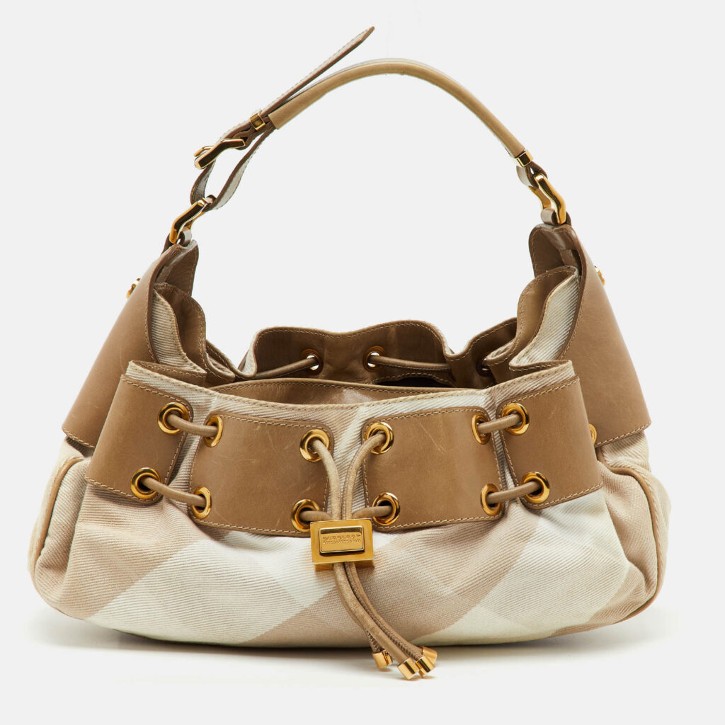 luxury-women-burberry-used-handbags-p1218585-018-1.jpg Burberry Beige Summer Check Canvas and Leather Mason Warrior Hobo