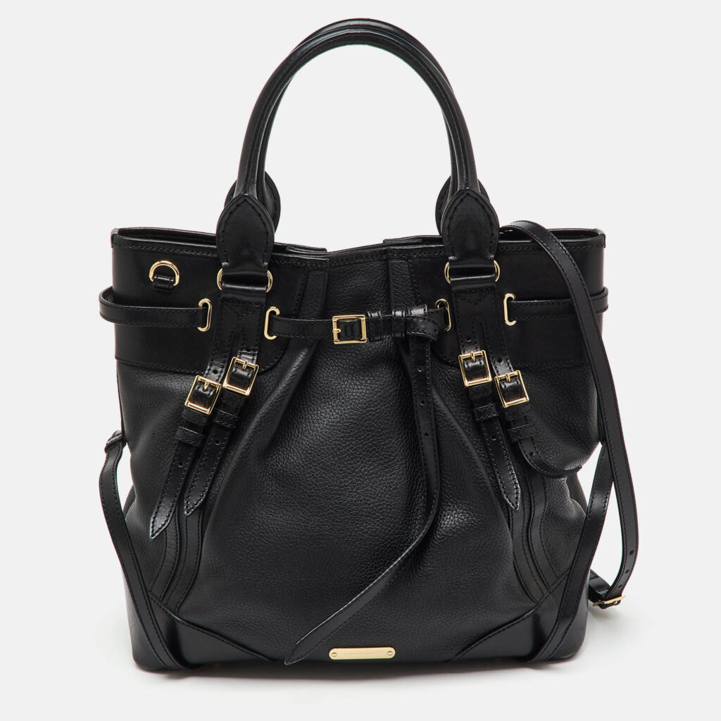 Burberry Black Leather Bridle Whipstitch Tote Burberry Black Leather Bridle Whipstitch Tote