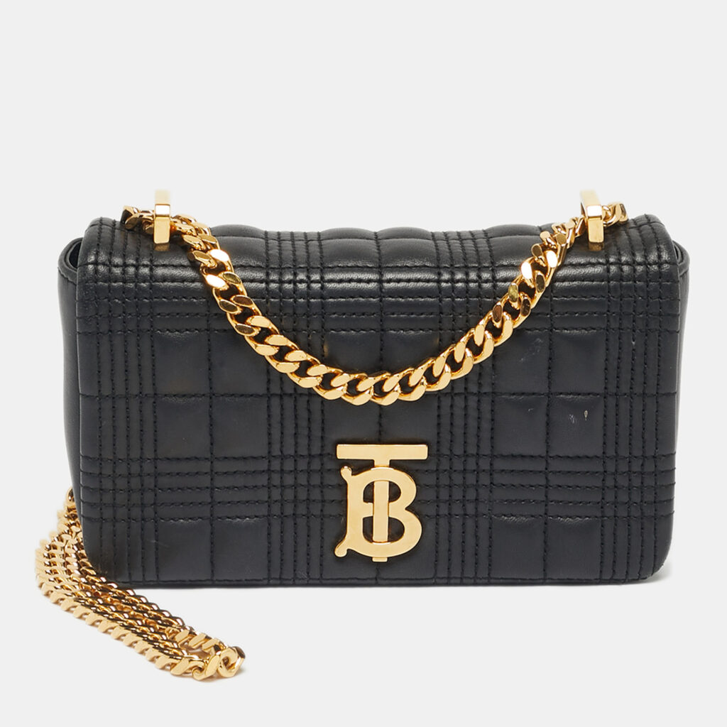 Burberry Black Quilted Leather Mini Lola Chain Crossbody Bag Burberry Black Quilted Leather Mini Lola Chain Crossbody Bag
