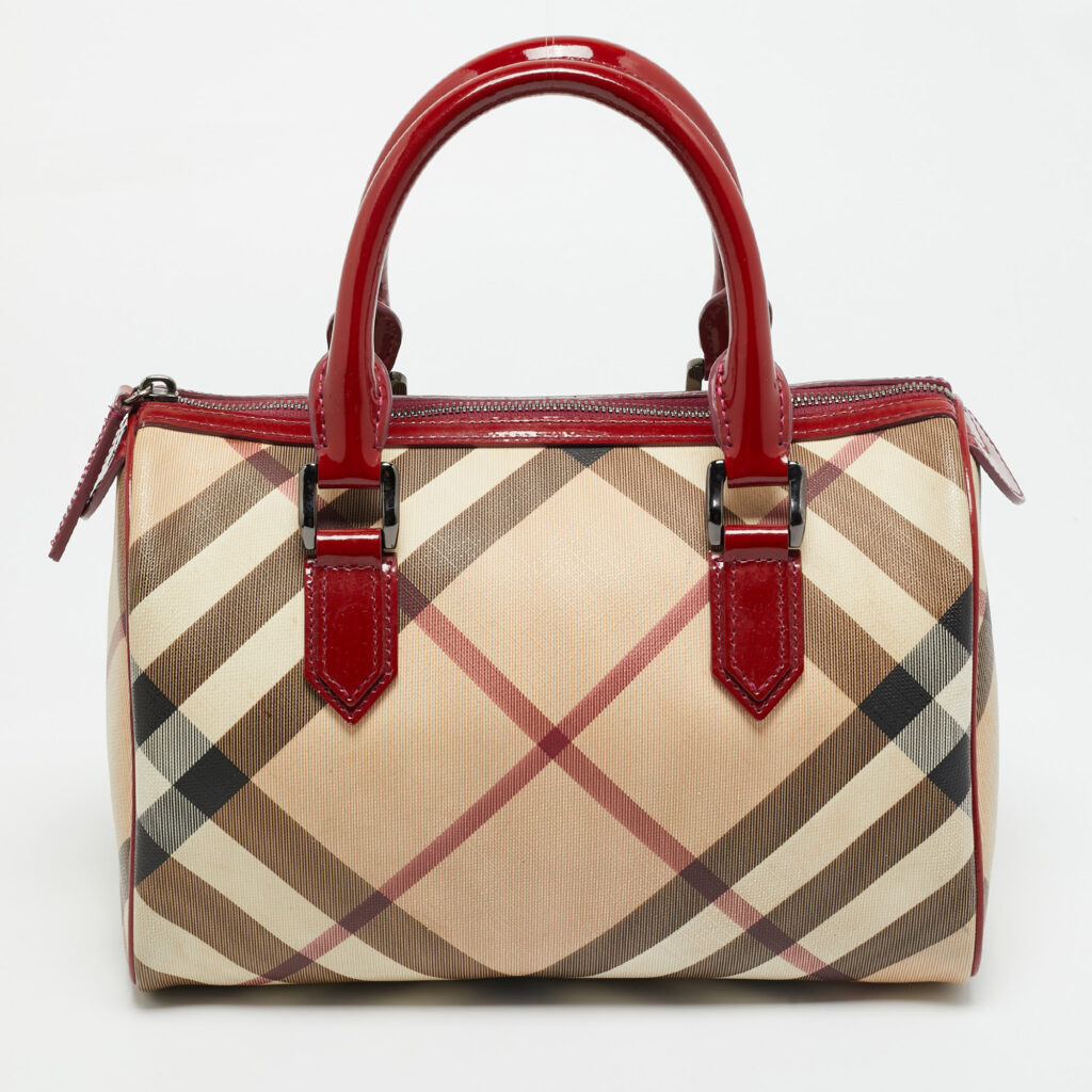 luxury-women-burberry-used-handbags-p1246073-002.jpg Burberry Chester Red Patent Leather and PVC Satchel