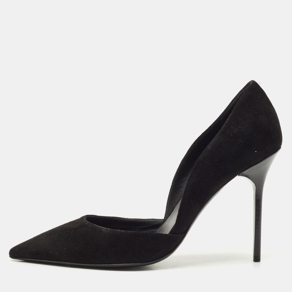 Burberry Black Suede Virna Pointed Toe D'Orsay Pumps Size 38