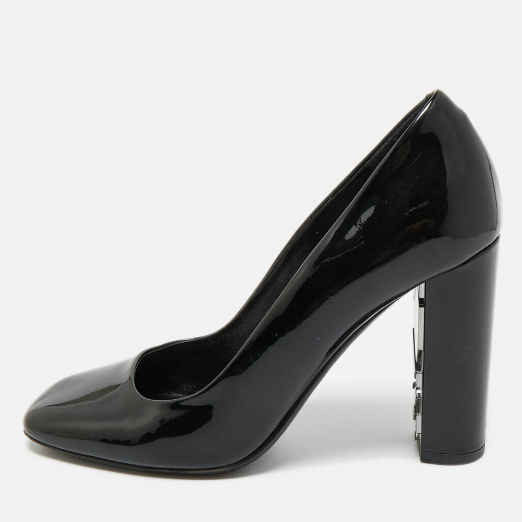 Burberry Black Patent Leather Block Heel Pumps Size 37.5 Burberry Black Patent Leather Block Heel Pumps Size 37.5