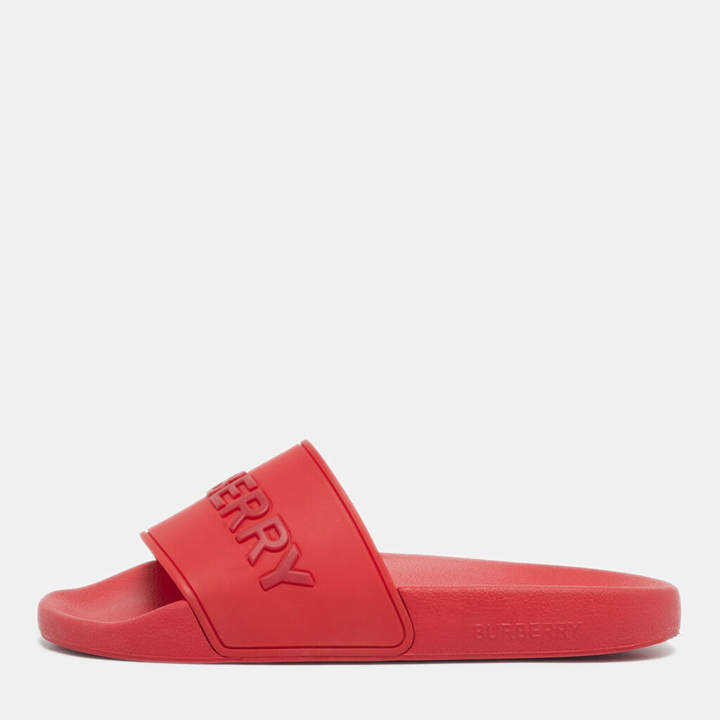 Burberry Red Rubber Pool Slide Size 37 Burberry Red Rubber Pool Slide Size 37