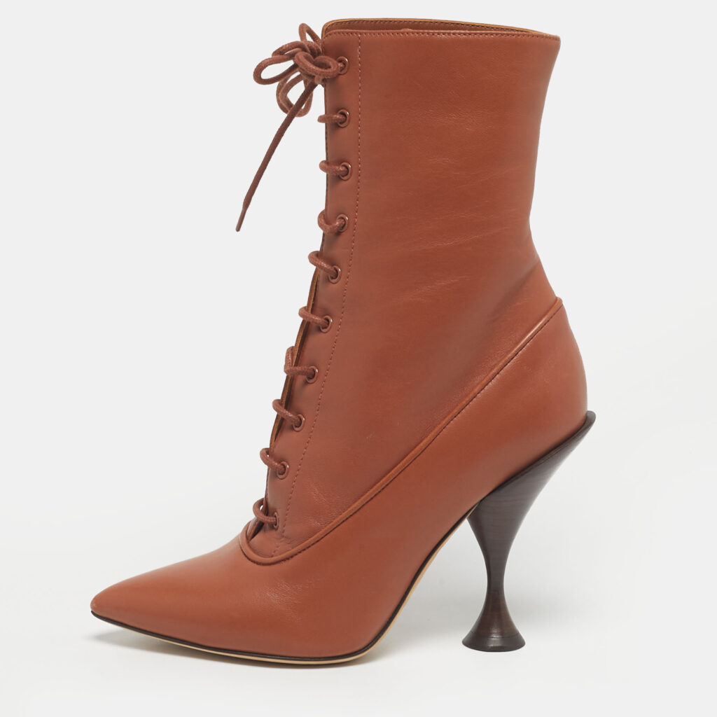 Burberry Tan Leather Lace Up Ankle Length Boots Size 36 Burberry Tan Leather Lace Up Ankle Length Boots Size 36