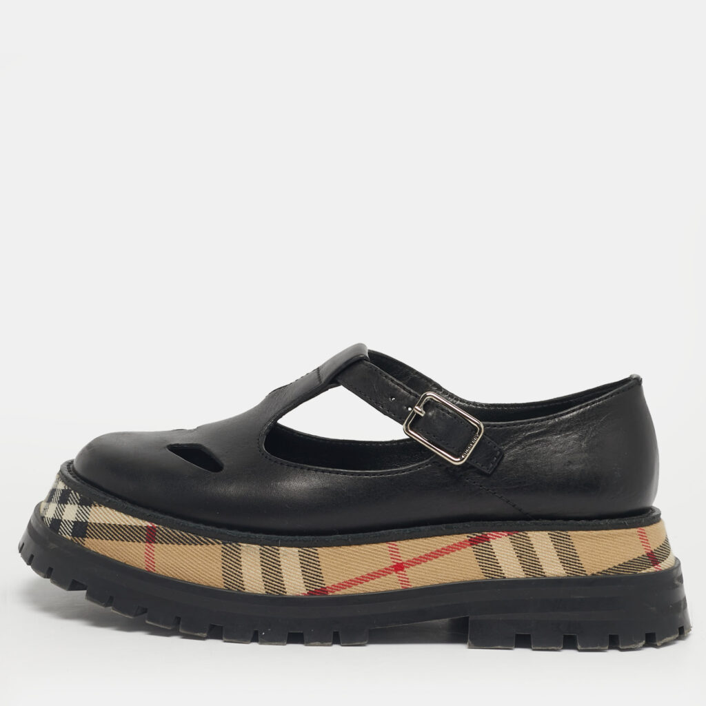 Burberry Black Leather Aldwych Mary Jane Flats Size 36.5 Burberry Black Leather Aldwych Mary Jane Flats Size 36.5