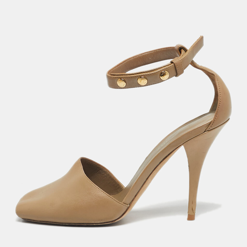Burberry Beige Leather Ankle Strap Pumps Size 37 Burberry Beige Leather Ankle Strap Pumps Size 37