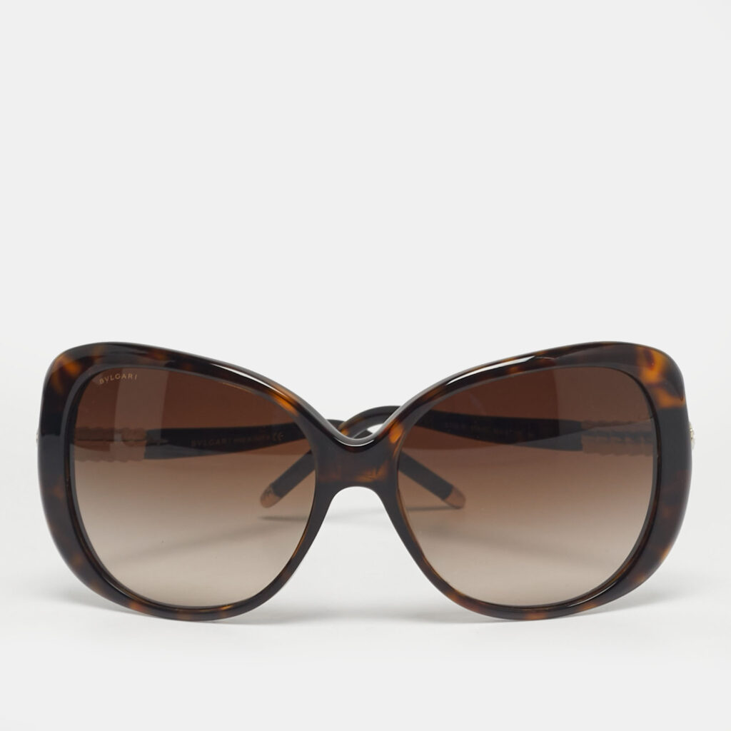 Bvlgari Tortoishell Brown Gradient 8105 B Crystal Oversized Sunglasses Bvlgari Tortoishell Brown Gradient 8105 B Crystal Oversized Sunglasses