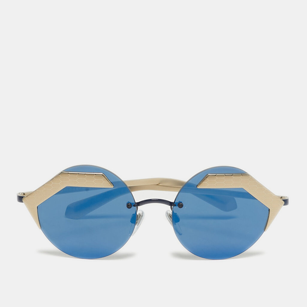 Bvlgari Blue/Gold Tone Mirrored 6089 Serpenti Sunglasses Bvlgari Blue/Gold Tone Mirrored 6089 Serpenti Sunglasses
