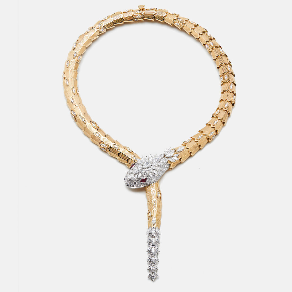 Bvlgari Serpenti Diamonds Rubies 18k Two Tone Gold Necklace Bvlgari Serpenti Diamonds Rubies 18k Two Tone Gold Necklace