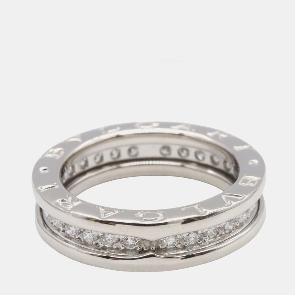 Bvlgari B.Zero1 18K White Gold, Diamond Ring EU 49