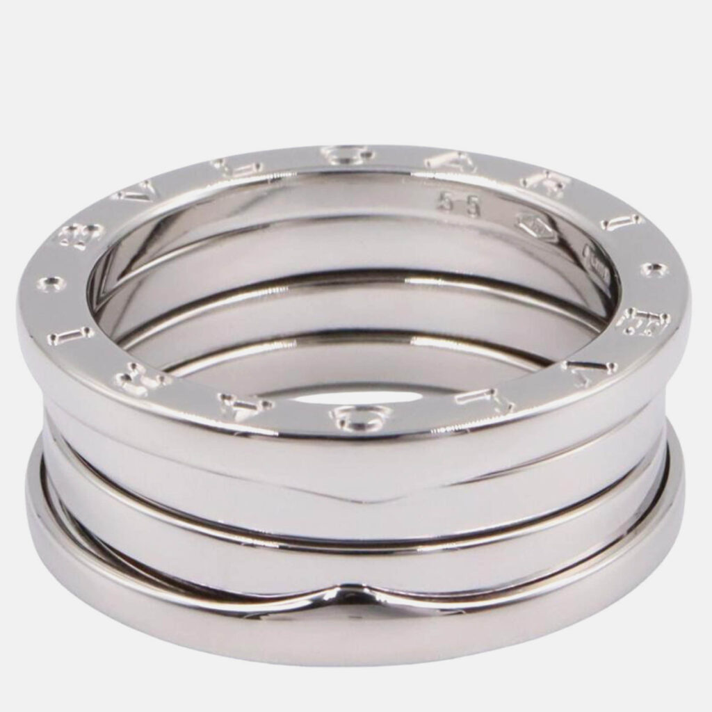 Bvlgari B.Zero1 18K White Gold Band Ring EU 55