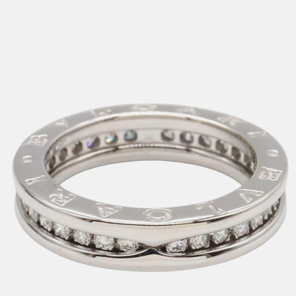 Bvlgari B.Zero1 18K White Gold and Diamond Band Ring EU 52 Bvlgari B.Zero1 18K White Gold and Diamond Band Ring EU 52