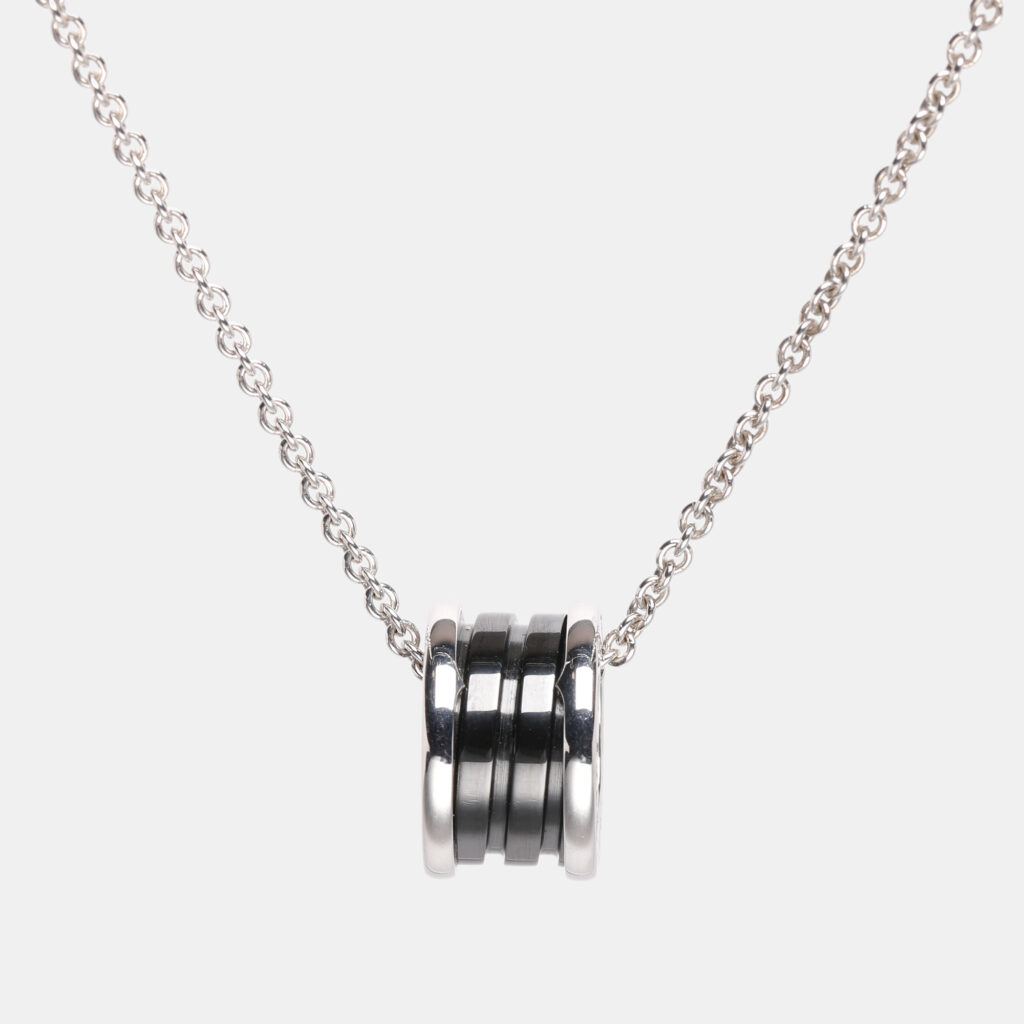 luxury-women-bvlgari-used-fine-jewelry-p1224596-007-1.jpg Bvlgari B. Zero1 Save the Children Ceramic Sterling Silver Pendant Necklace
