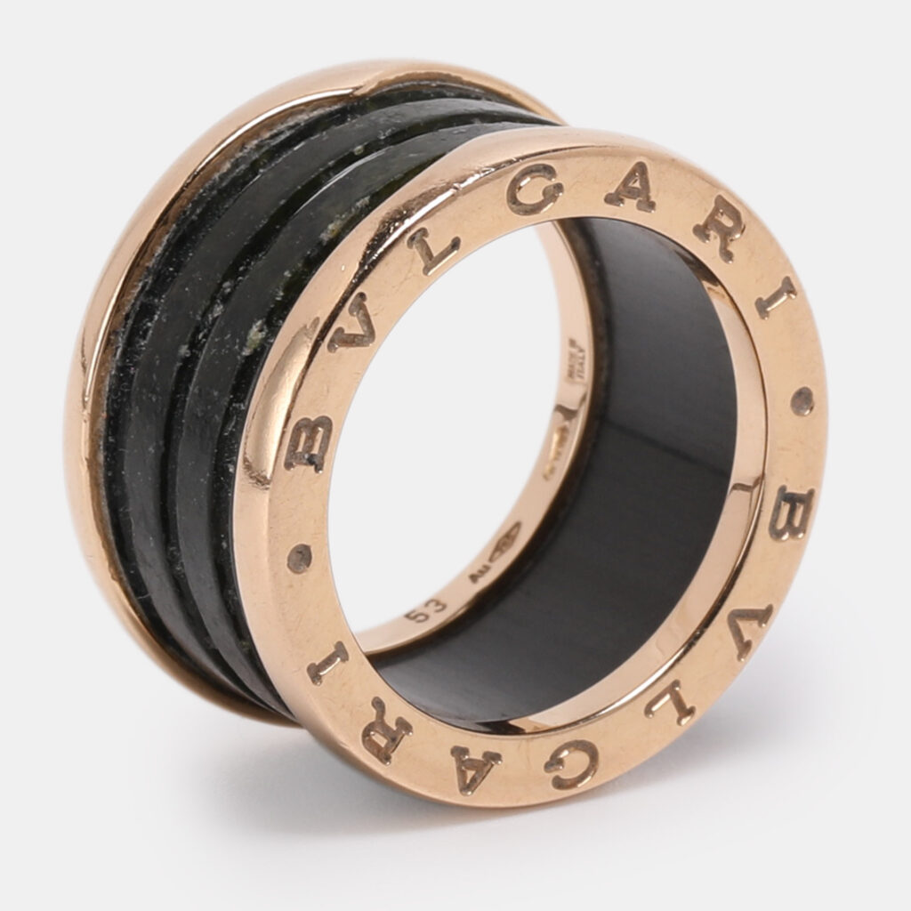 luxury-women-bvlgari-used-fine-jewelry-p1224648-004-1.jpg Bvlgari B.Zero1 18K Rose Gold and Ceramic Band Ring EU 53