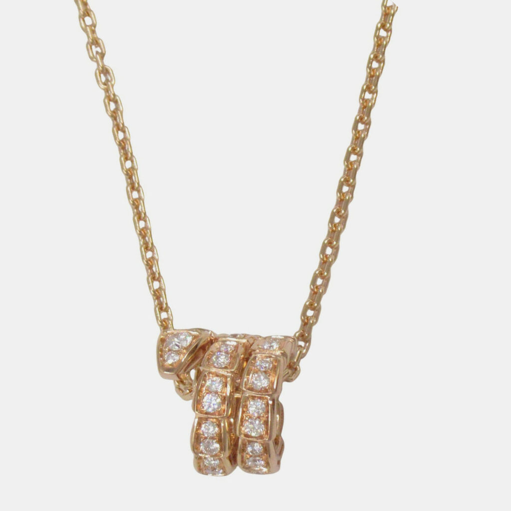 Bvlgari Serpenti Viper Diamond 18K Rose Gold Pendant Necklace Bvlgari Serpenti Viper Diamond 18K Rose Gold Pendant Necklace