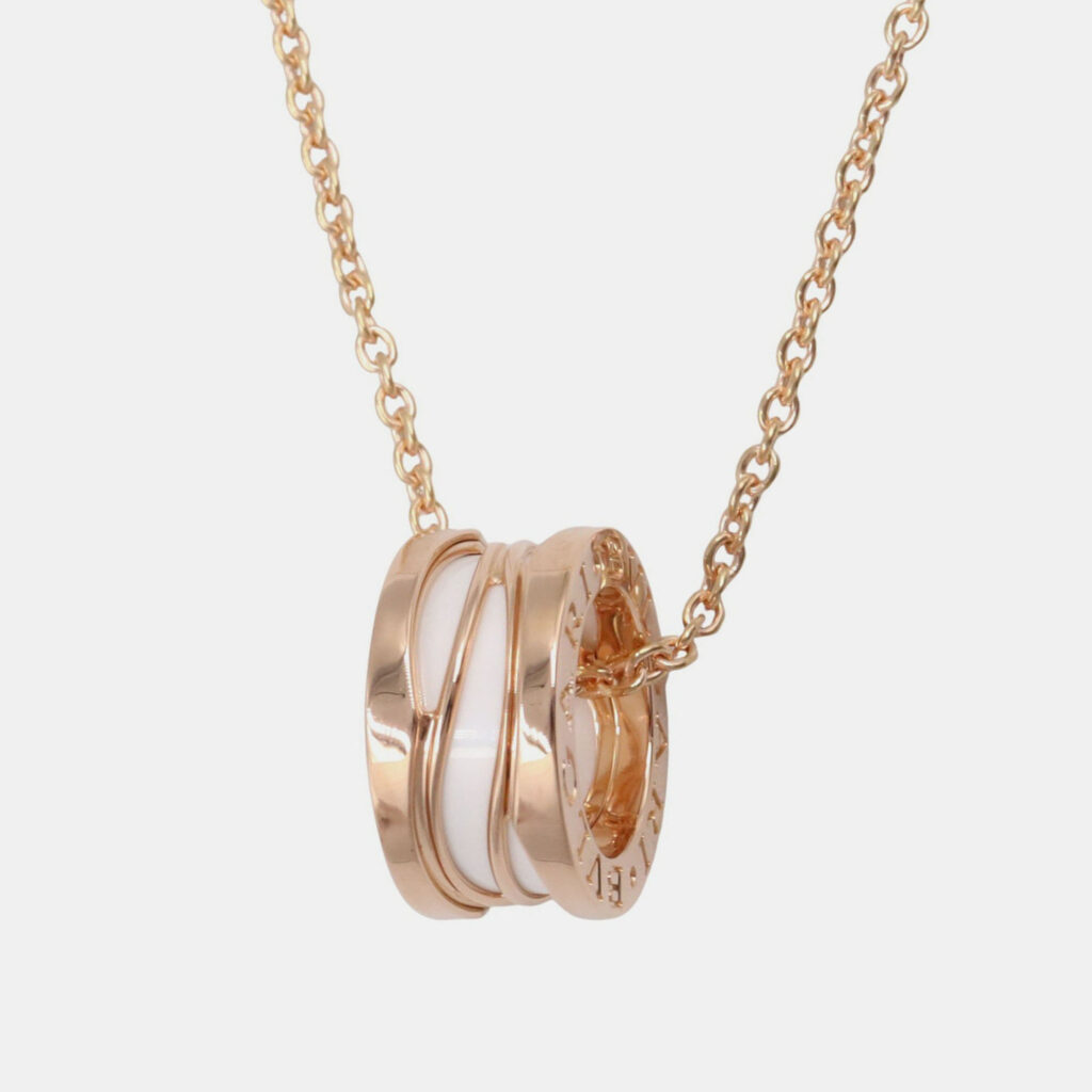 Bvlgari B.zero1 Legend 18K Rose Gold and White Ceramic Necklace Bvlgari B.zero1 Legend 18K Rose Gold and White Ceramic Necklace