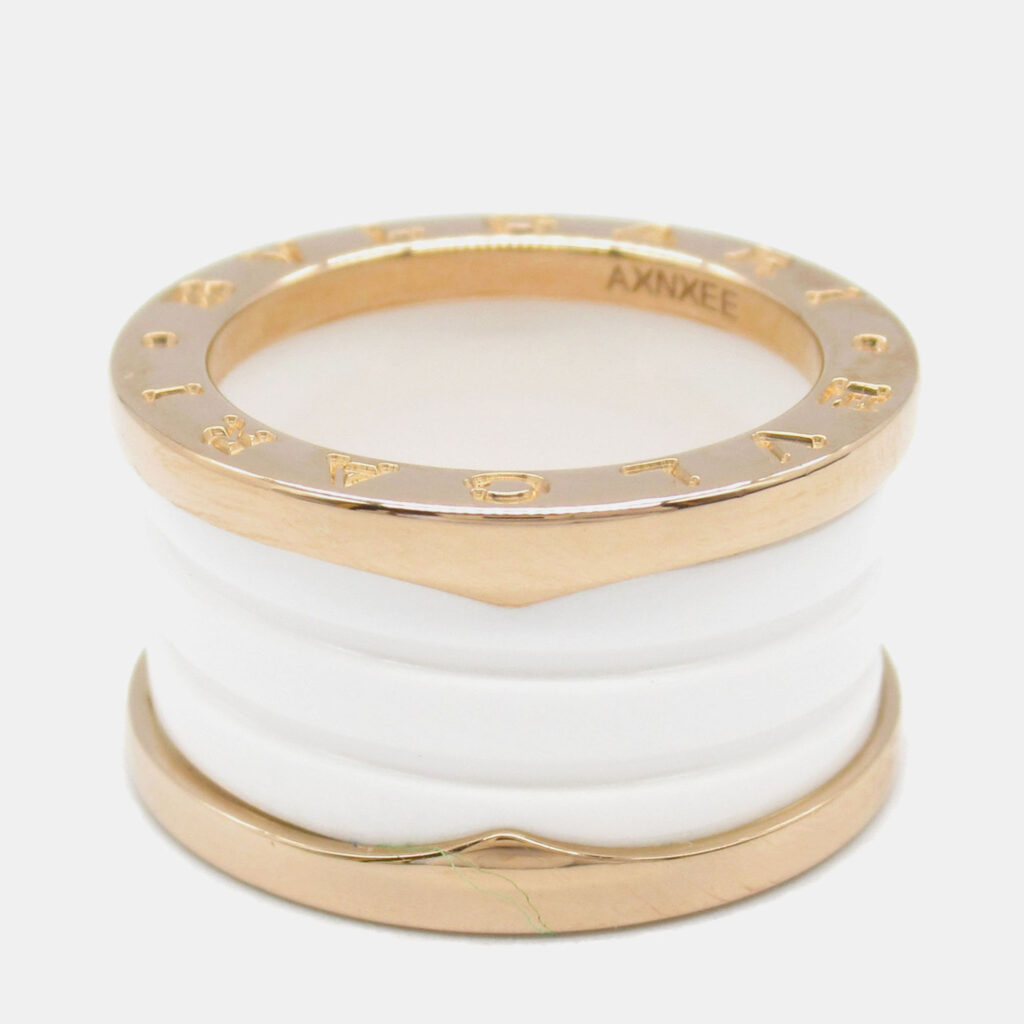 Bvlgari B.Zero1 18K Rose Gold and Ceramic Band Ring EU 51 Bvlgari B.Zero1 18K Rose Gold and Ceramic Band Ring EU 51