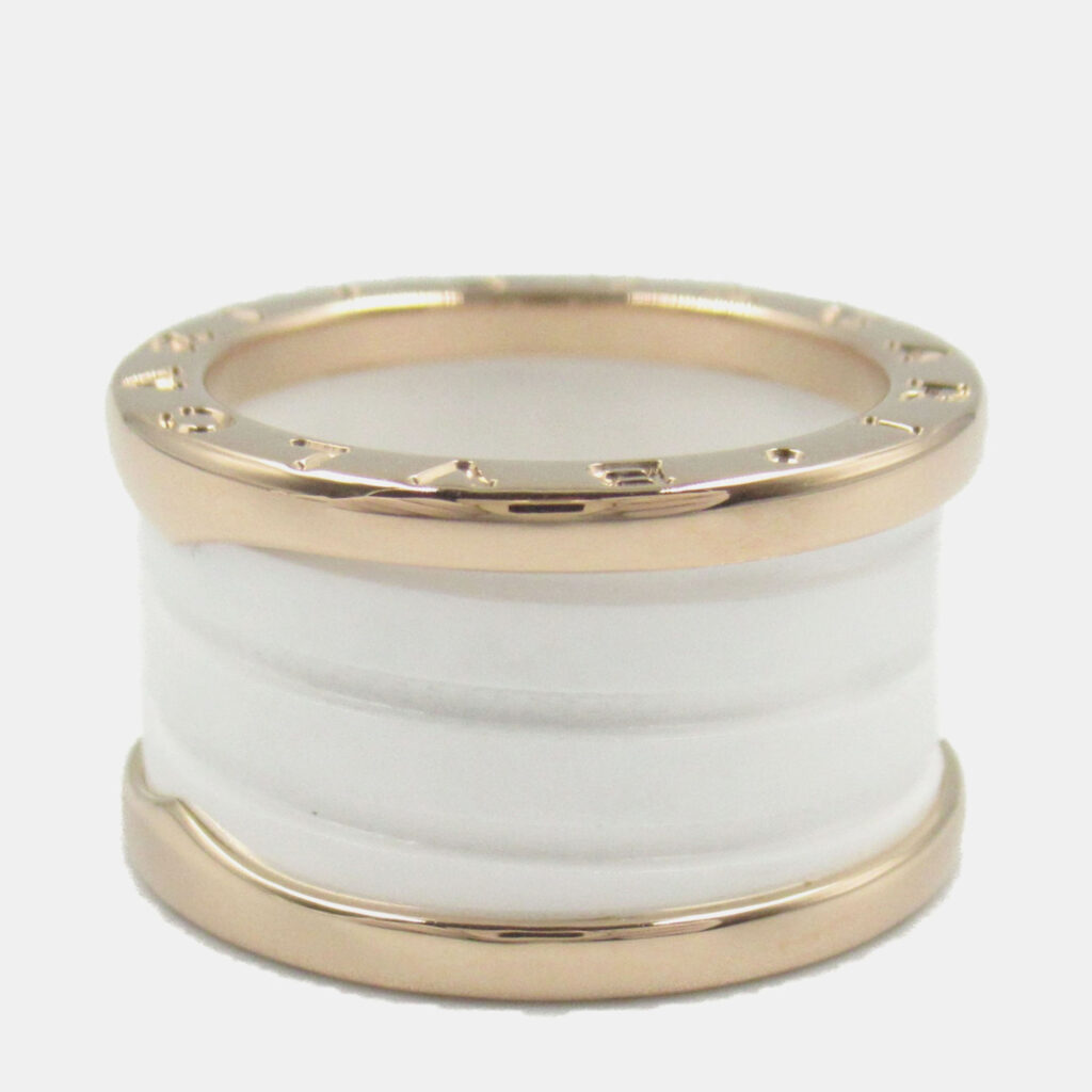 Bvlgari B.Zero1 18K Rose Gold and Ceramic Band Ring EU 50 Bvlgari B.Zero1 18K Rose Gold and Ceramic Band Ring EU 50